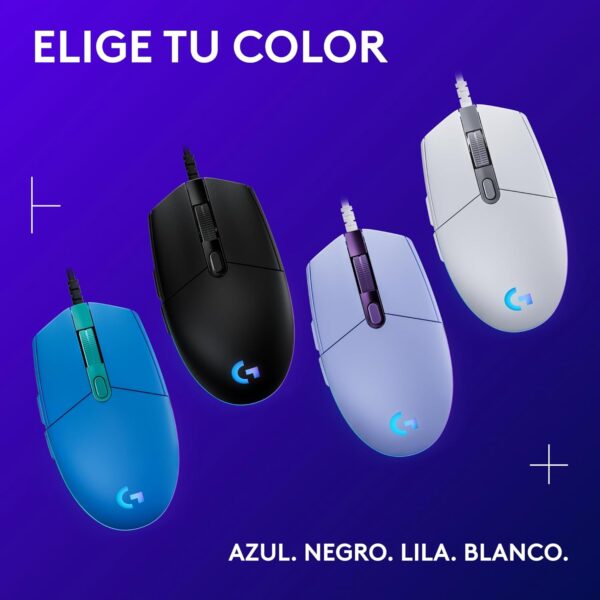 Logitech G203 LIGHTSYNC: Ratón USB Gaming Personalizable con RGB y 8000 DPI - Imagen 8