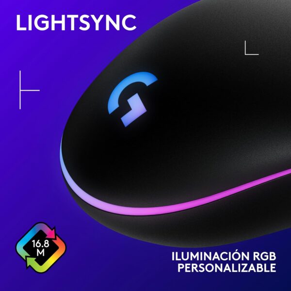 Logitech G203 LIGHTSYNC: Ratón USB Gaming Personalizable con RGB y 8000 DPI - Imagen 4